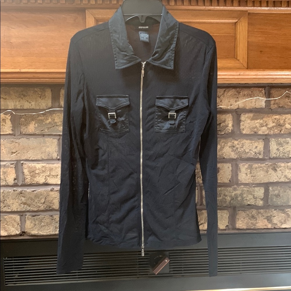 Express Womens black size m mesh jacket. Euc